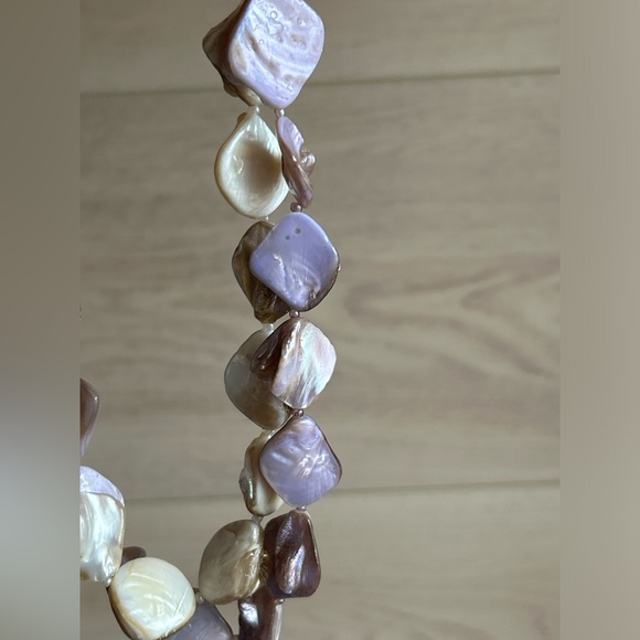 Two Strand Mother of Pearl Necklace, 16” - Picture 5 of 8